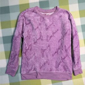 Juicy Couture Lavender Logo Plush Sweatshirt size Small